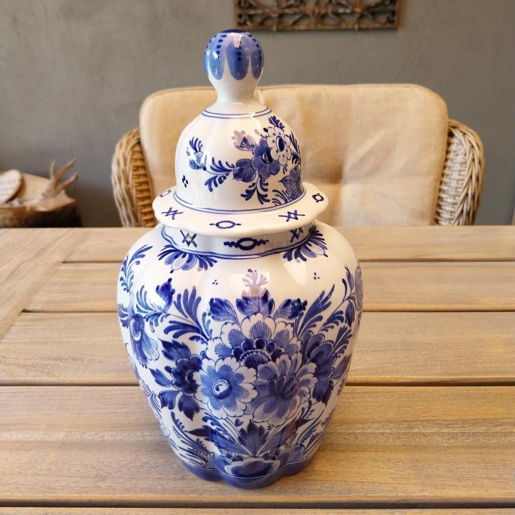 Porceleyne fles dekselpot delftsblauw delft 1992, Antiek en Kunst, Ophalen of Verzenden