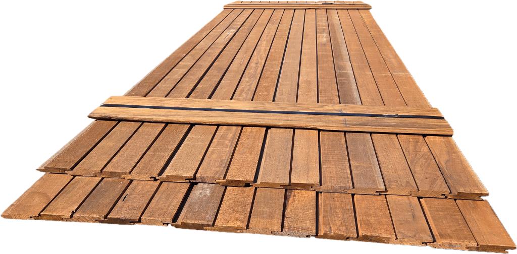 5.5 m2 Hardhout Rabat - Fijnbezaagd - nr: HP53, Ophalen, Planken, Nieuw, Hardhout