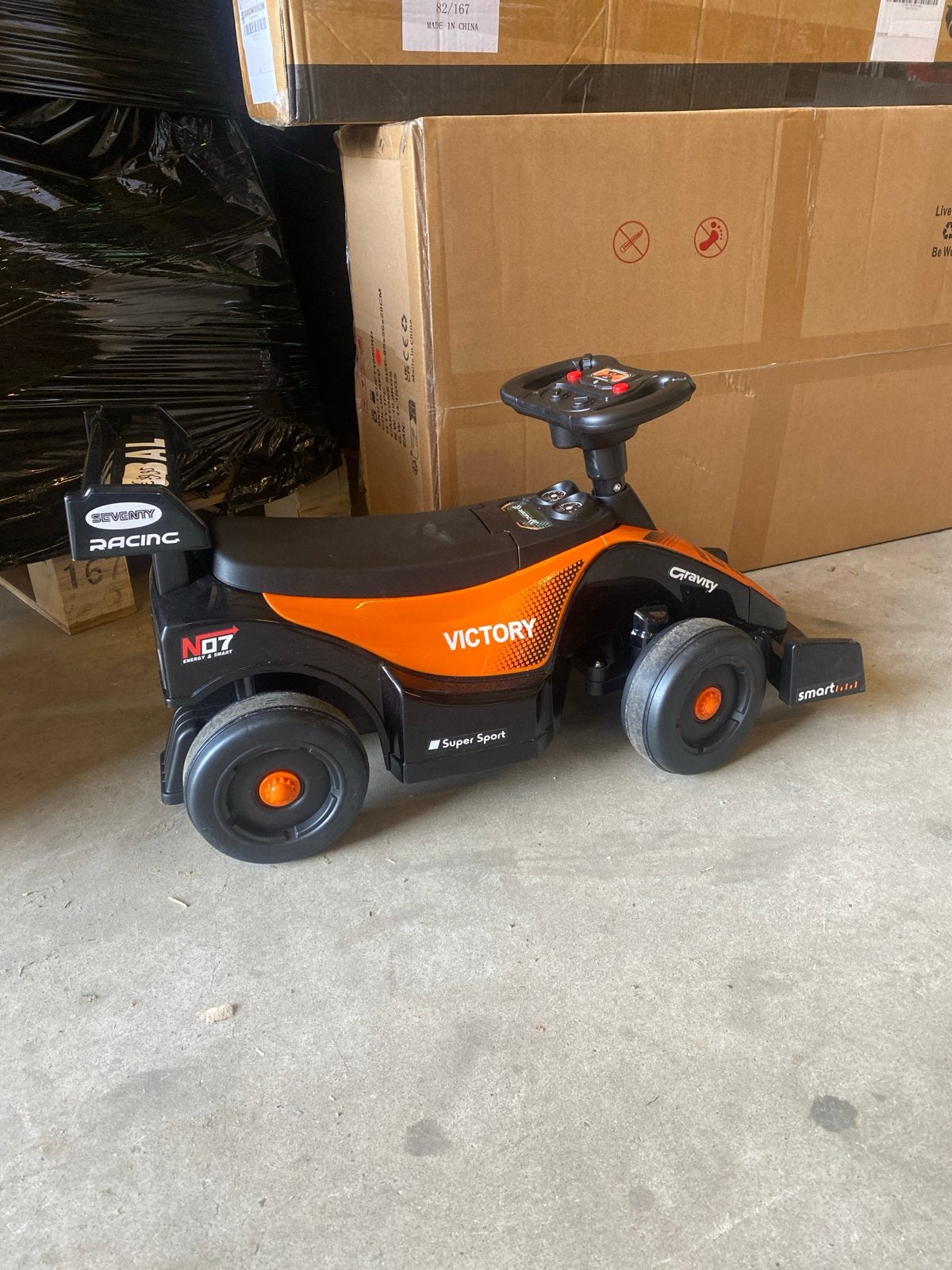 Nieuwe loopauto raceauto voor kinderen - Zwart/Oranje, Loopvoertuig, Onbekend, Nieuw, Ophalen of Verzenden