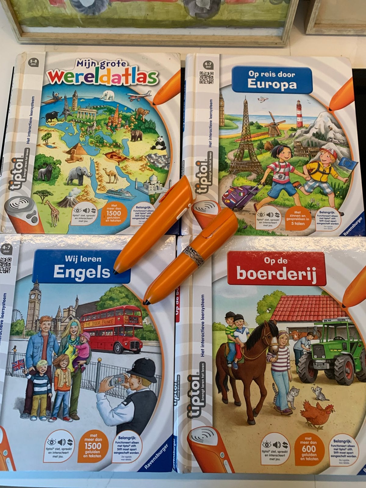 Tiptoi set met Europa, Engels en Wereldatlas + 2 pennen, Ophalen of Verzenden, Gebruikt, Taal en Lezen, Met geluid