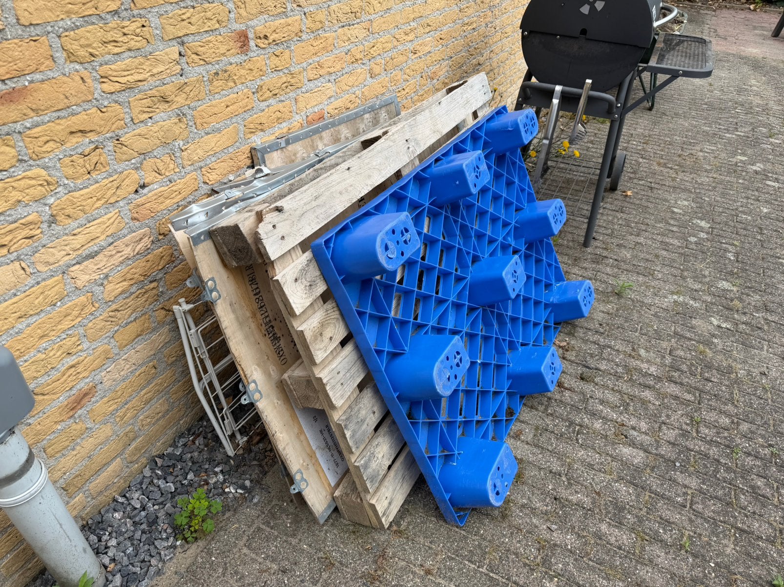 Blauwe plastic pallet pallet, Ophalen, 100 cm of meer, 60 cm of meer, Minder dan 35 cm