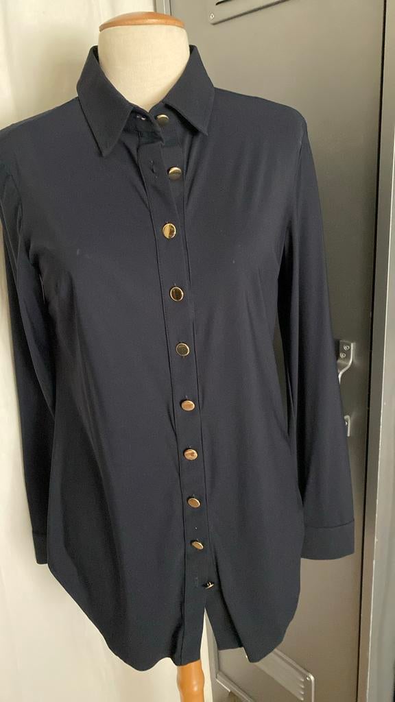 Studio Anneloes Donkerblauwe Blouse Maat M Travelstof, Ophalen of Verzenden, Zo goed als nieuw, Maat 38/40 (M), Blauw