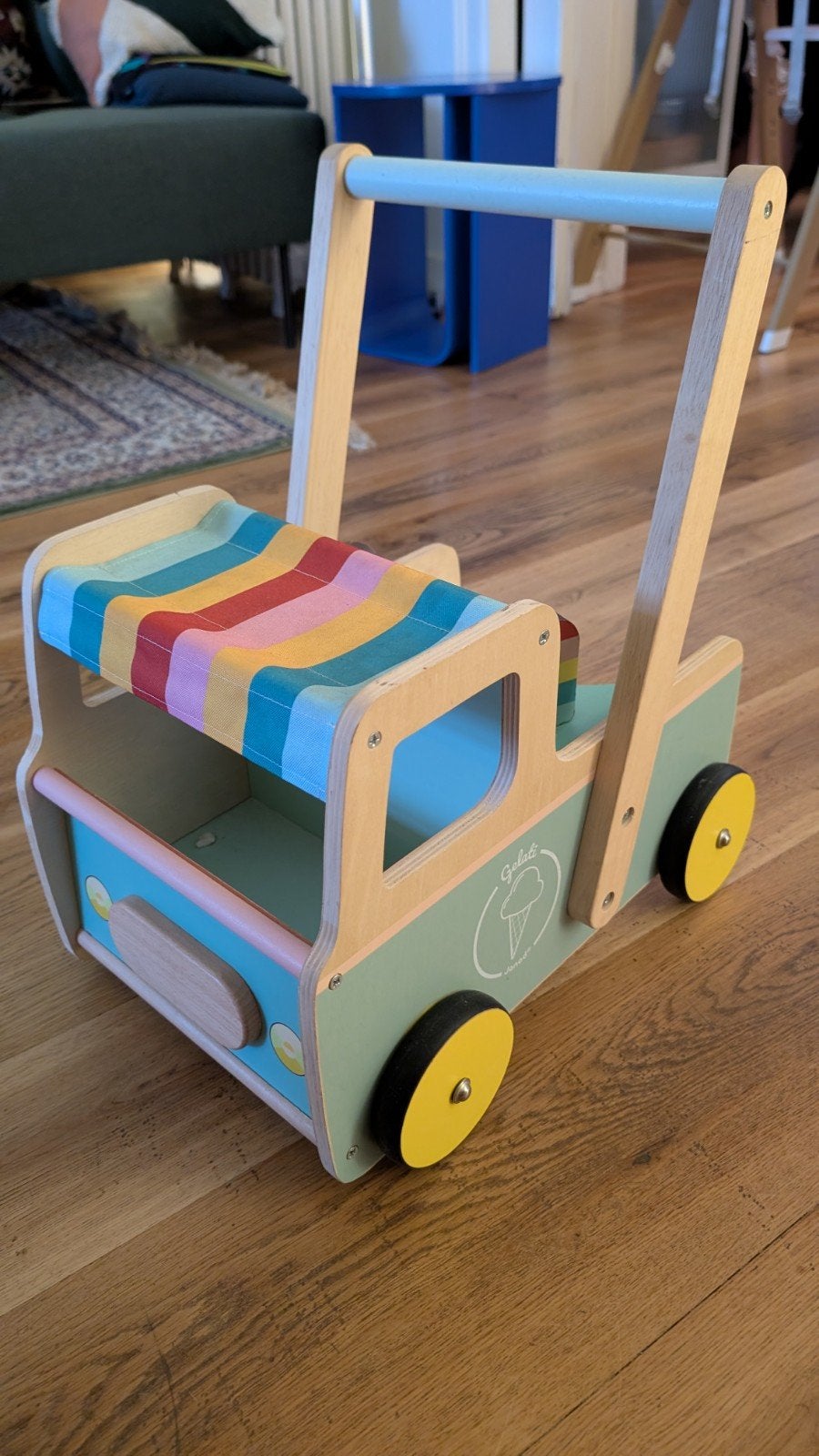 Janod Houten IJscowagen Loopwagen met Accessoires, Ophalen of Verzenden
