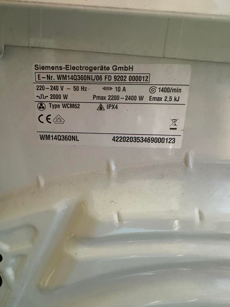 Siemens WM14Q360NL iQ500 VarioPerfect Wasmachine A+++, Ophalen of Verzenden, Gebruikt, 60 tot 90 cm, 160 cm of meer