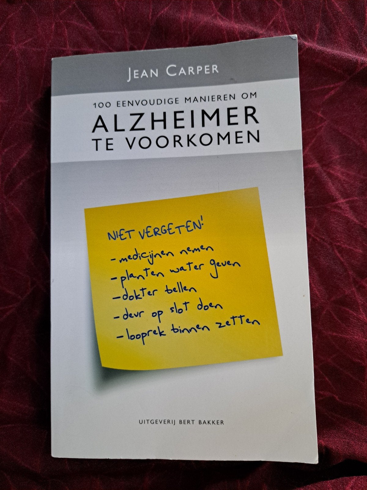100 eenvoudige manieren om Alzheimer te voorkomen, Ophalen of Verzenden, Zo goed als nieuw, Jean Carper
