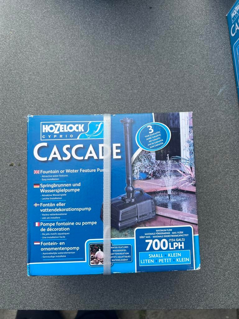 Hozelock Cyprio Cascade 700 vijverpomp nieuw!, Ophalen of Verzenden, Nieuw, Kunststof, Fontein