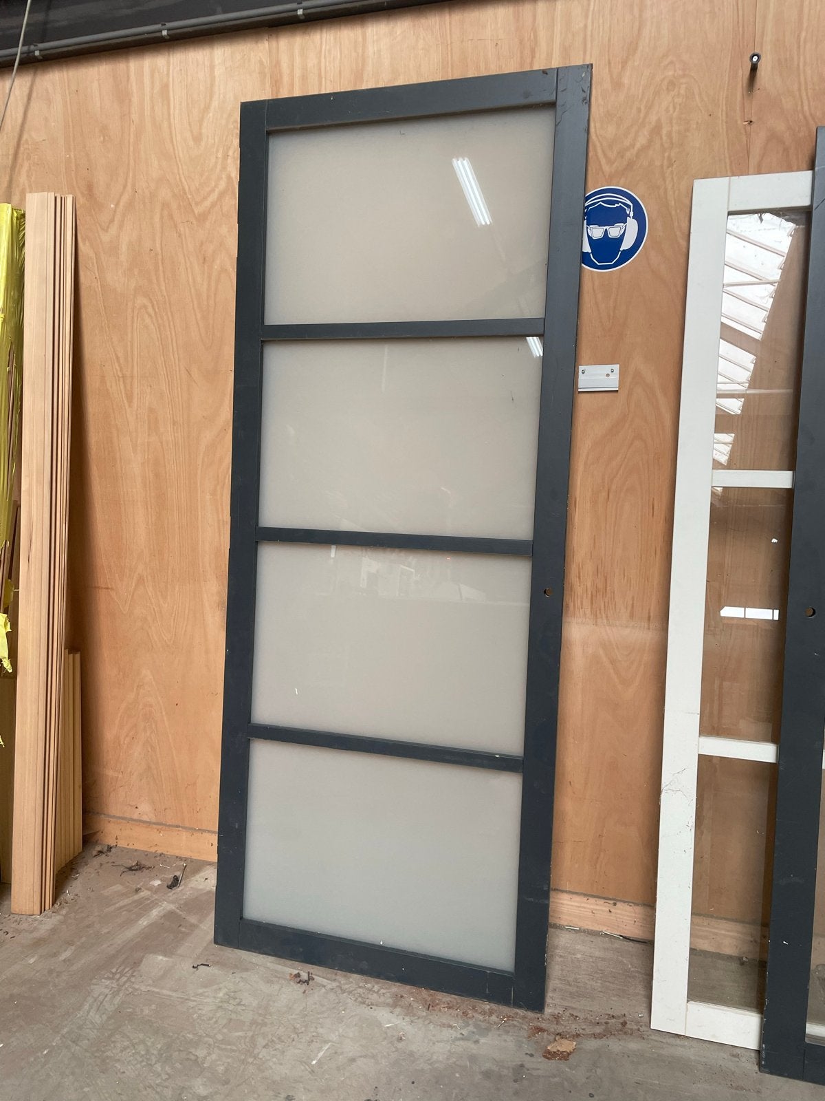 Nieuwe Staallook stompe Deur RAL 7016 - 930x2315mm Links, Ophalen, 80 tot 100 cm, 215 cm of meer, Binnendeur