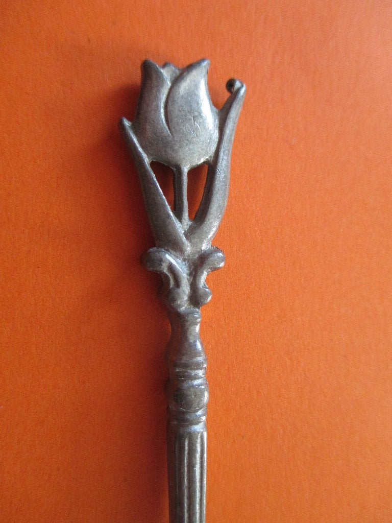 Tinnen lepeltje Tulp, Verzenden, Zo goed als nieuw
