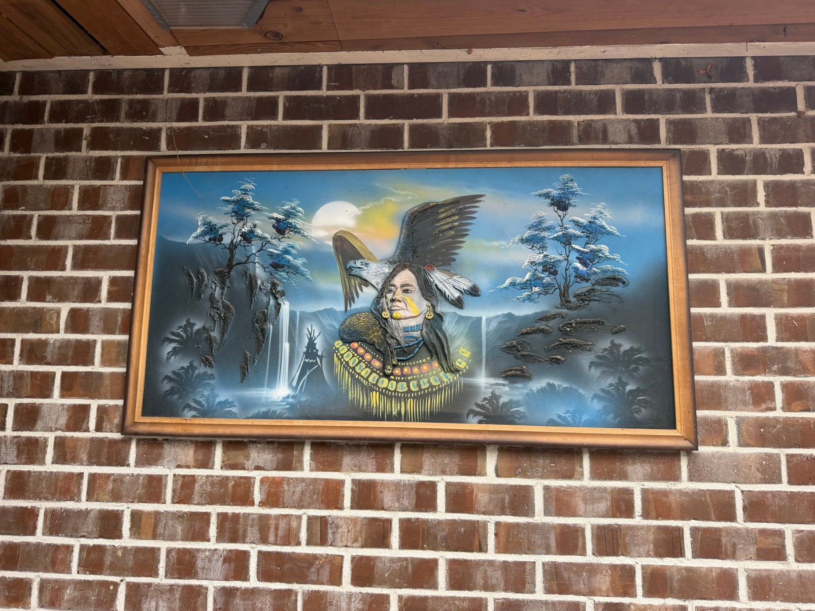 Indianen schilderij, Antiek en Kunst, Ophalen