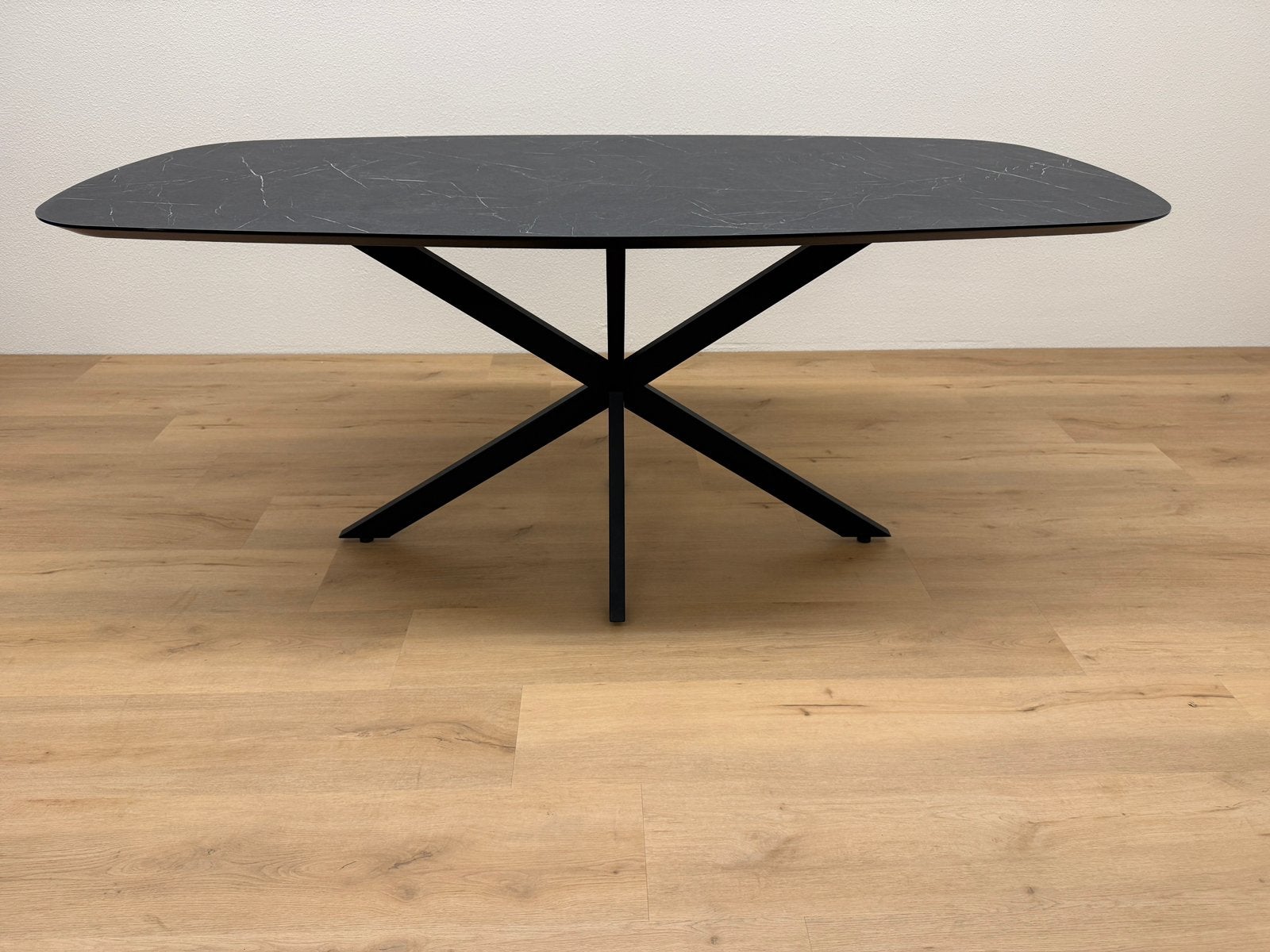 Deens ovale eettafel 180x90 - Marmer HPL - Direct Leverbaar, Huis en Inrichting, Zo goed als nieuw, 150 tot 200 cm, Ovaal, Info@betaalbaar-design.nl