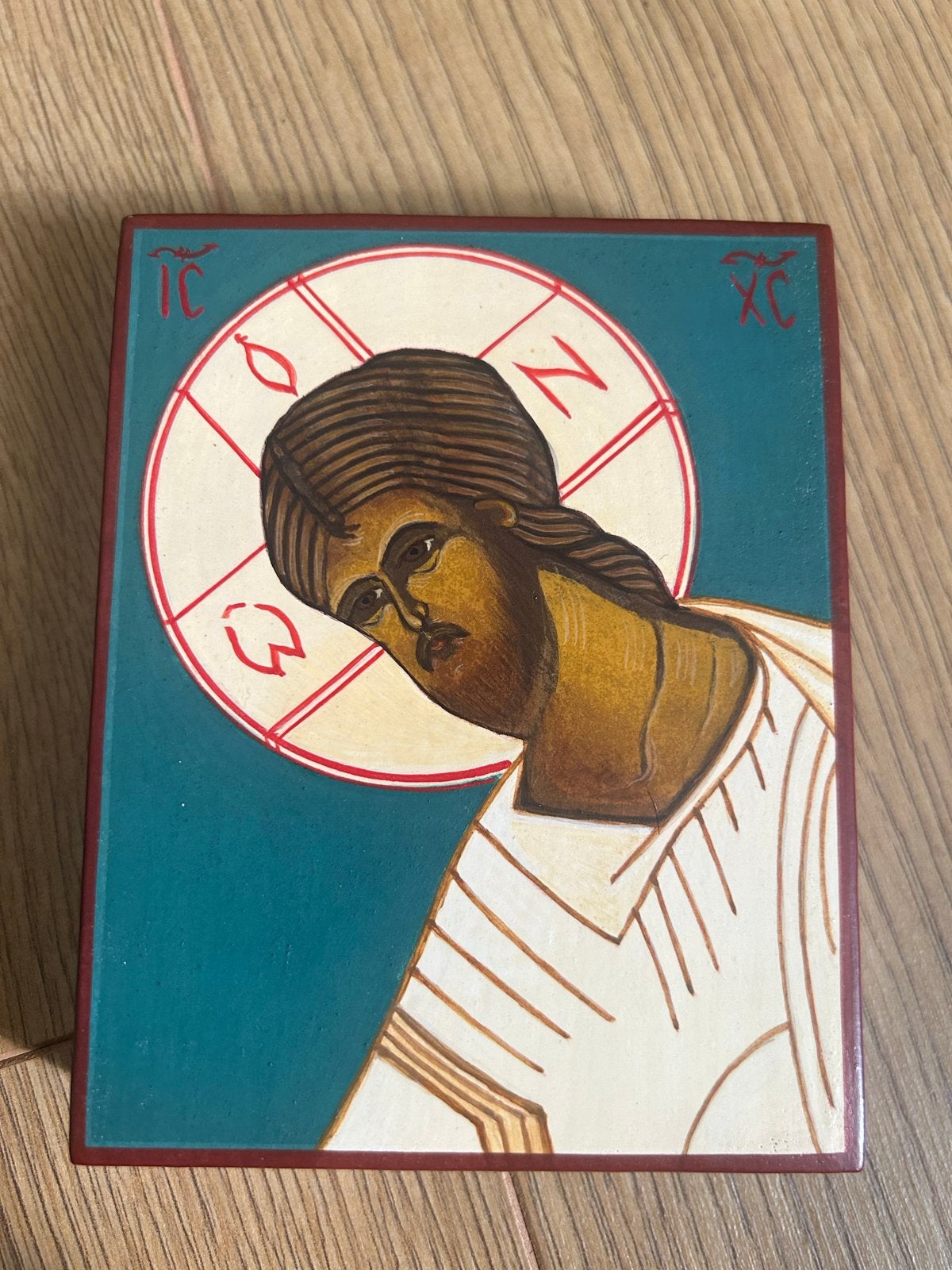 Handgeschilderde Orthodoxe Icoon Christus - Massief Hout, Ophalen of Verzenden