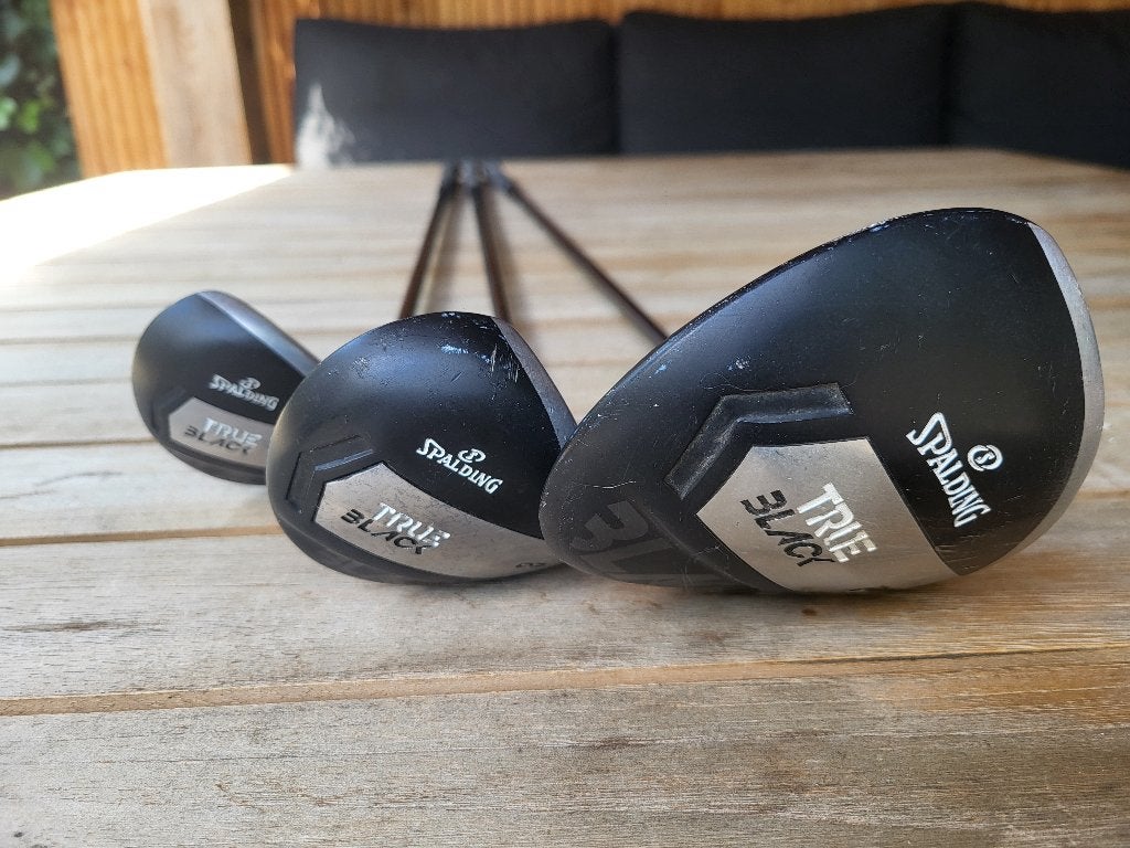 Spalding True Black golfclubs – driver, 3 wood & hybride, Ophalen, Gebruikt, Club, Overige merken