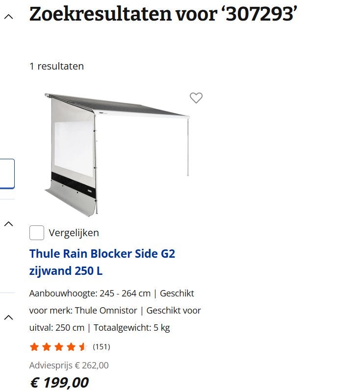 Thule rainblocker, Caravans en Kamperen, Caravan accessoires, Zo goed als nieuw, Ophalen