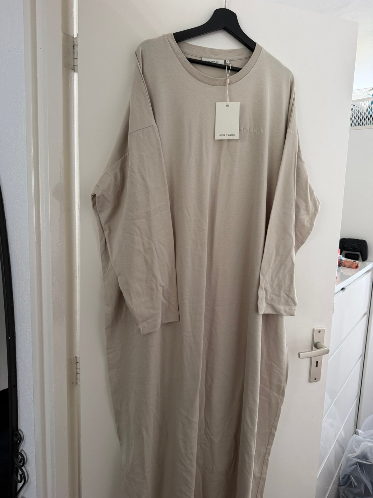 Merrachi jurk abaya moongrey maat XL, Ophalen of Verzenden, Zo goed als nieuw, Maat 46/48 (XL) of groter, Onder de knie