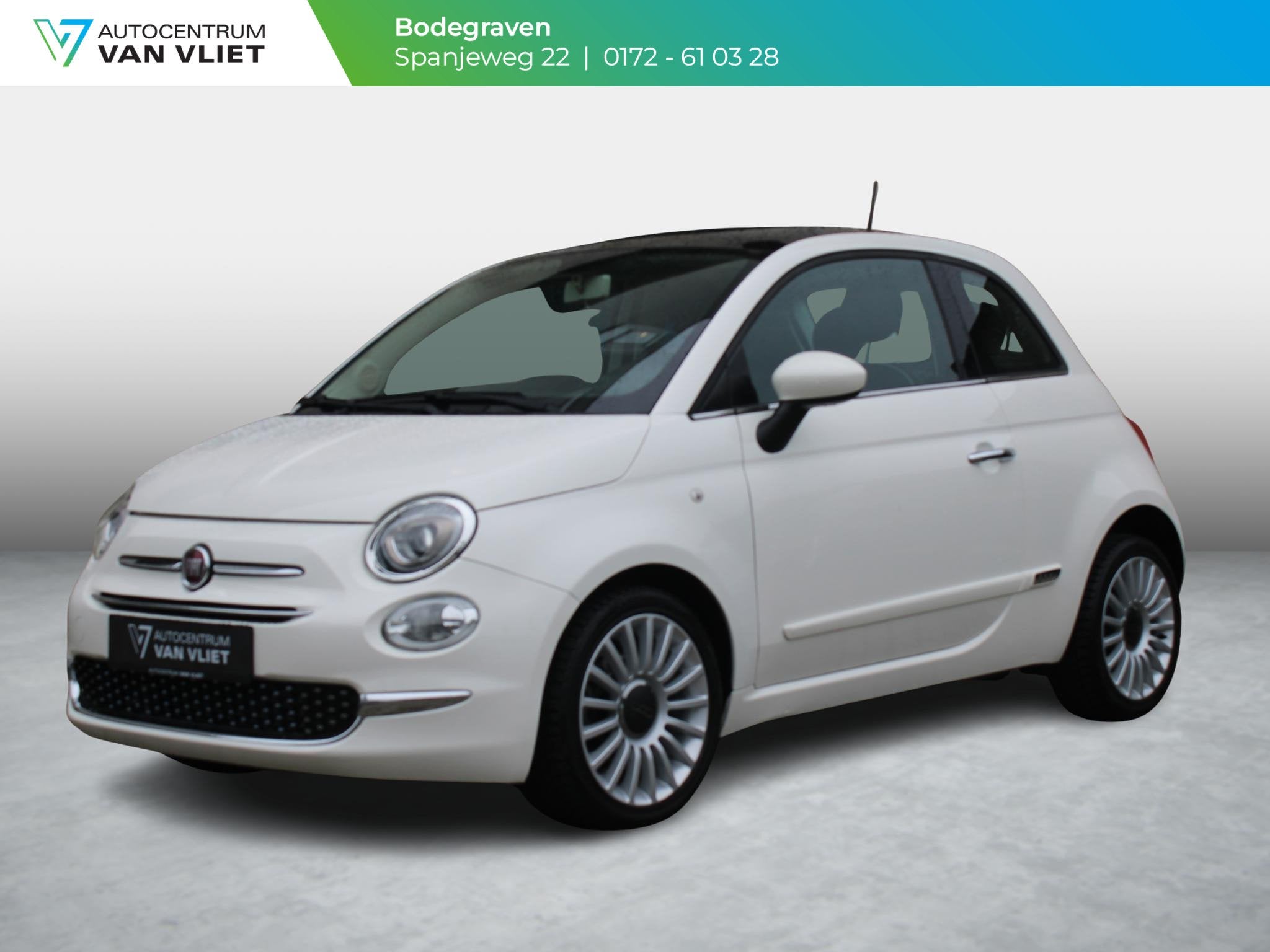 Fiat 500 0.9 TwinAir Turbo Lounge | AUTOMAAT | PANORAMA DAK, Auto's, 12 maanden, Gebruikt, Leder en Stof, Wit