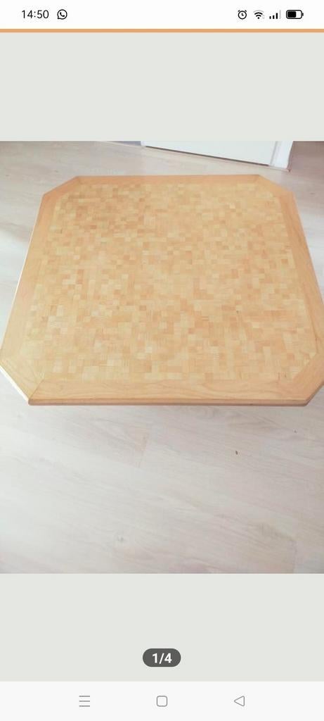 Houten salontafel 110x110 cm - Vierkant, Huis en Inrichting, Tafels | Salontafels, Ophalen, Gebruikt, Vierkant, Minder dan 50 cm