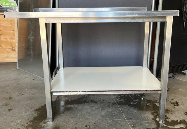 RVS spoeltafel met spoelbak en onderblad, Ophalen, Gebruikt, 50 tot 100 cm, Minder dan 100 cm