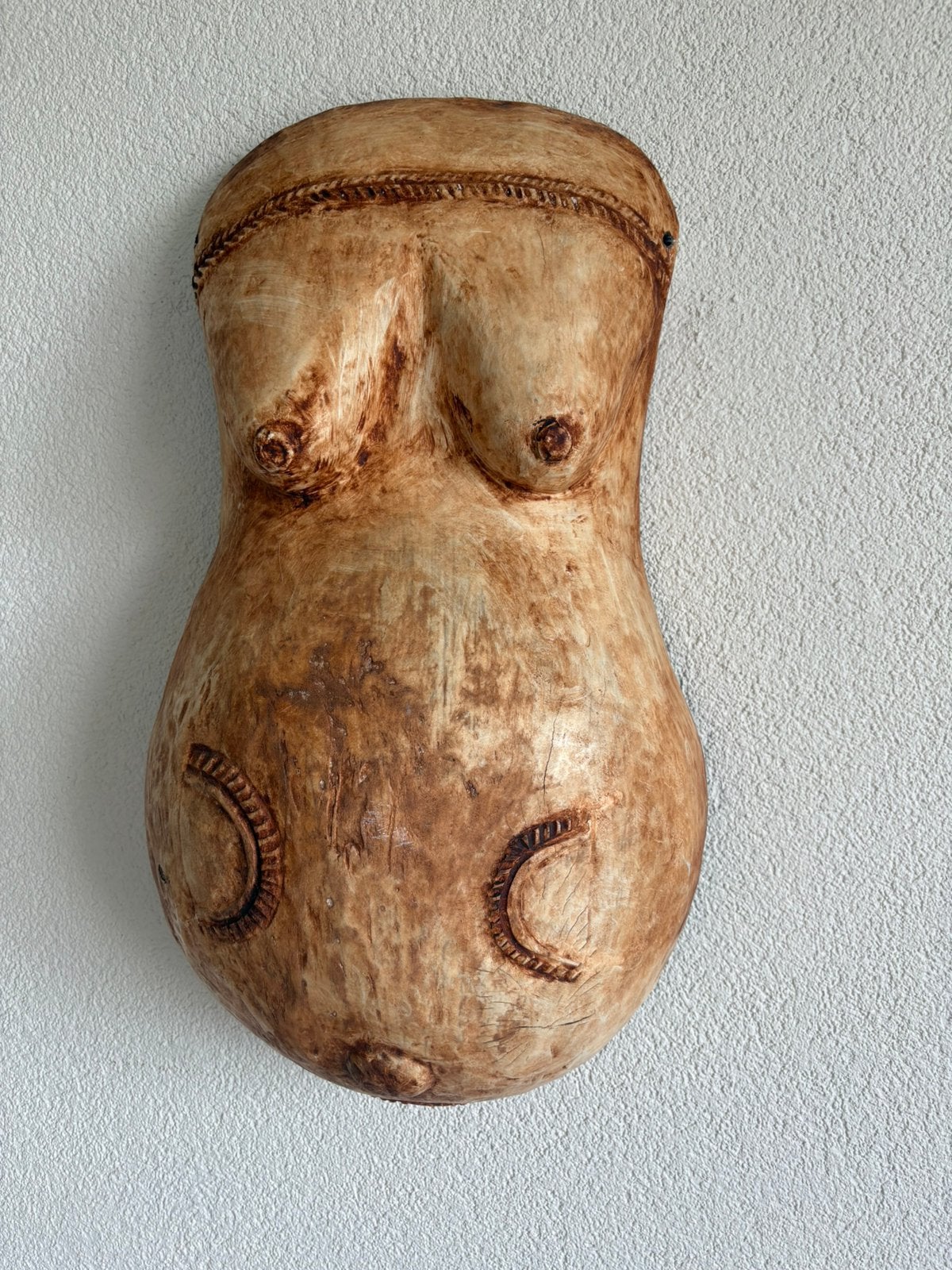 Makonde vruchtbaarheidstorso, 56 cm, Masker, Handgemaakt, Ophalen