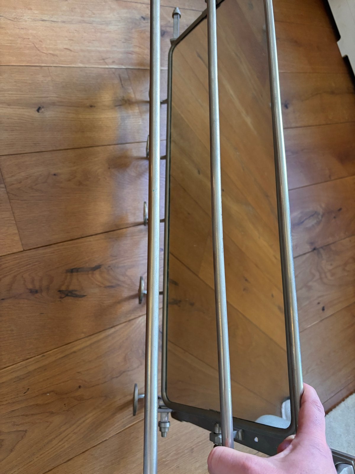 Retro Kapstok met Spiegel, Huis en Inrichting, Gebruikt, Minder dan 100 cm, Metaal, Ophalen
