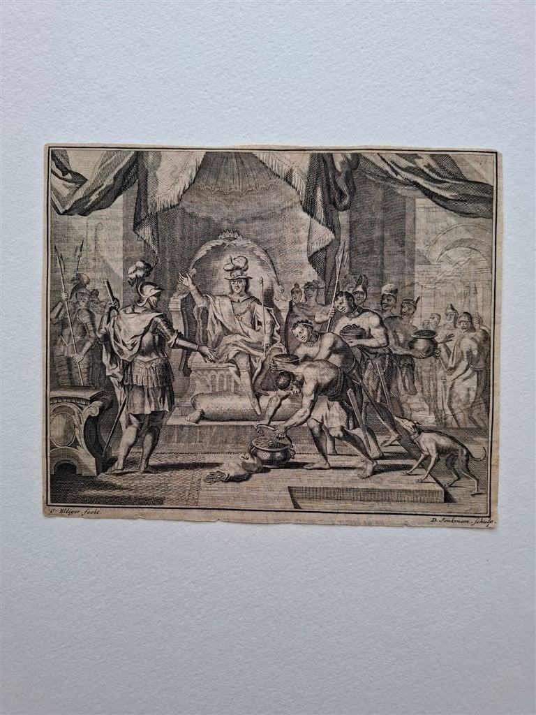 O. Elliger, oude gravure, Ophalen of Verzenden