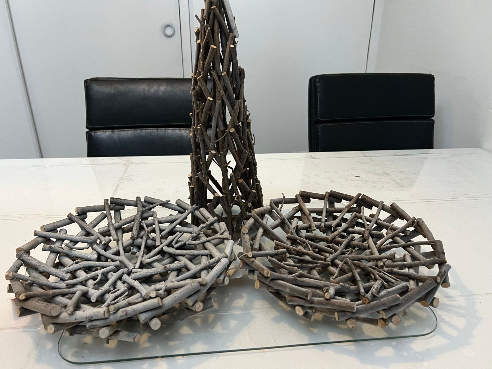 Decoratieve schalen en boom van takken, Hout, Gebruikt, Ophalen of Verzenden, Landelijk