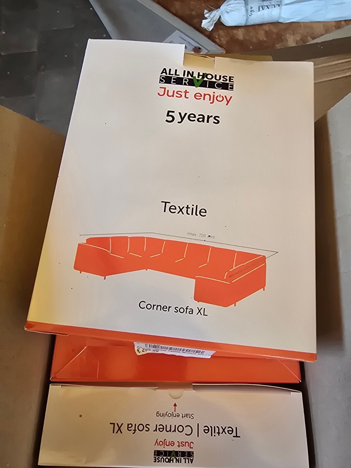 Textile onderhoudspakket, 250 tot 300 cm, Overige maten, Hoekbank, Nieuw