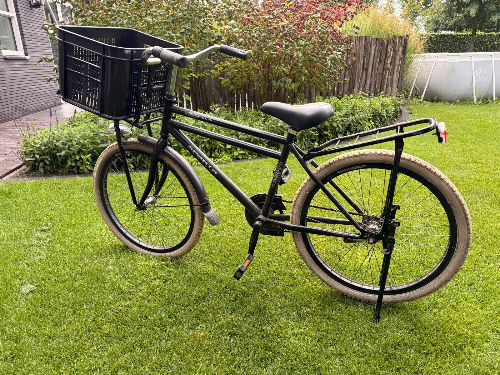 Kinderfiets 24 inch  met voordrager en mand, Ophalen, Terugtraprem, Sparta, Gebruikt