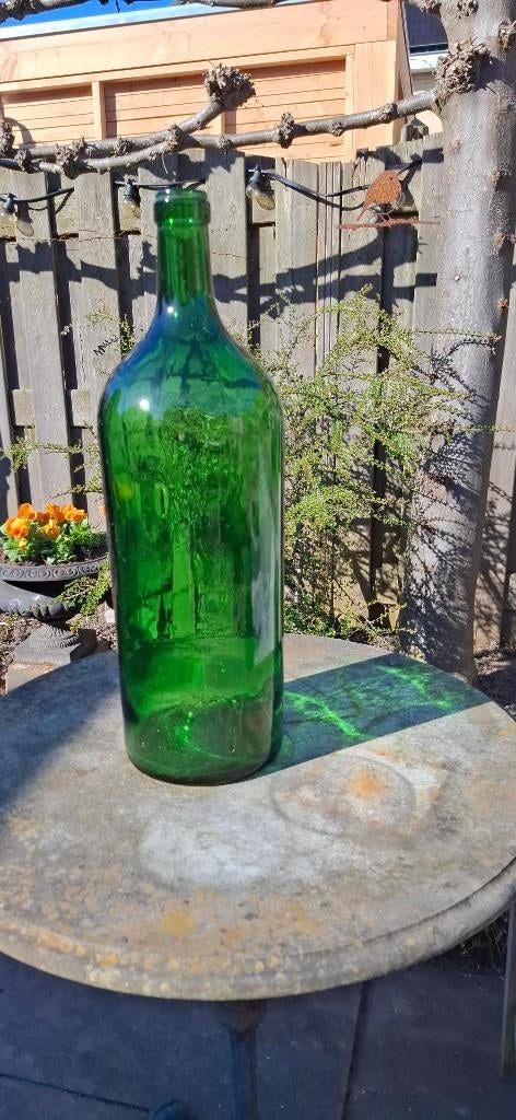 Vintage franse oude groene fles 5 liter, Antiek en Kunst, Ophalen