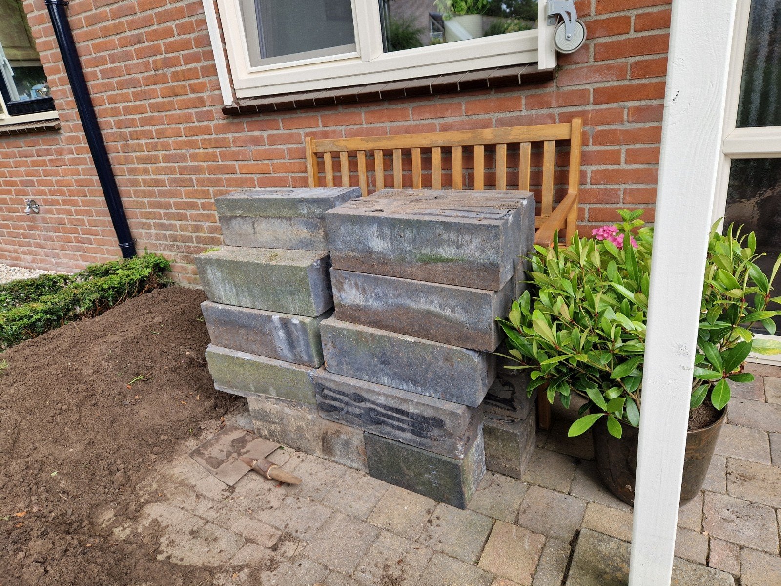 Tegels, blokken, Ophalen, Beton, Terrastegels