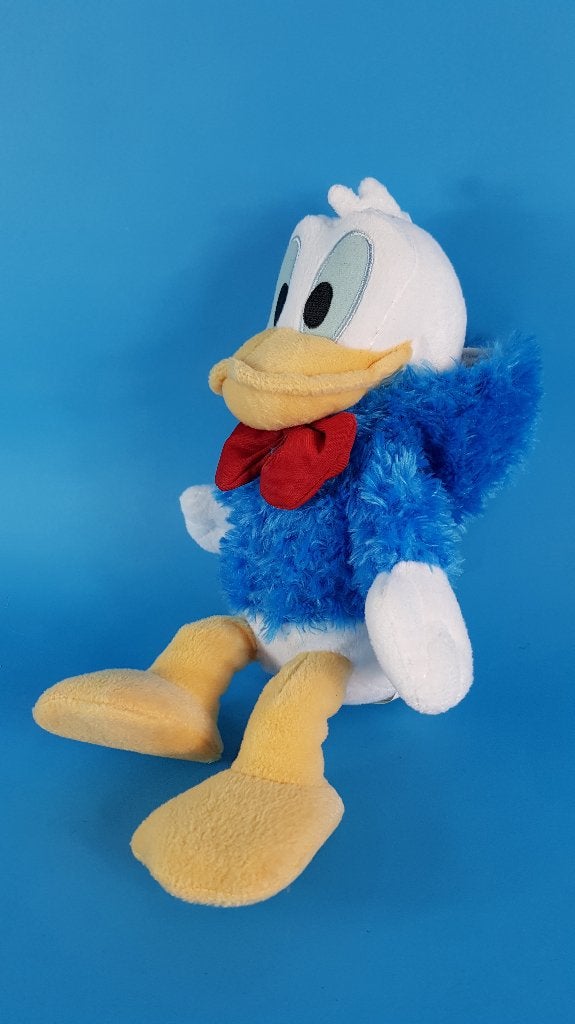 Donald Duck met bontjas knuffel, Disney, Nicotoy, 30 cm. 6B7, Tweedehands verkoop, Tweedehands verkoop, Gebruikt, Ophalen of Verzenden