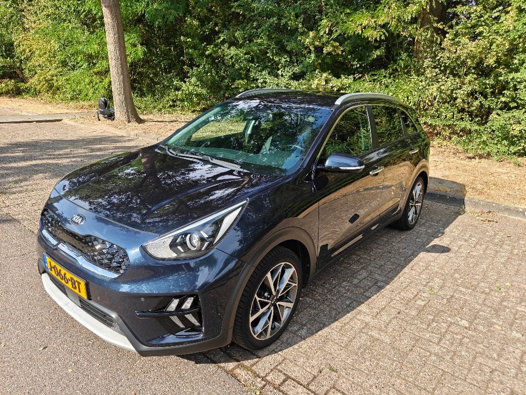 Kia Niro 1.6GDi Hybrid DynamicPlusLine | Trekhaak,17"velgen, Zwart, Blauw, Leder en Stof, Origineel Nederlands