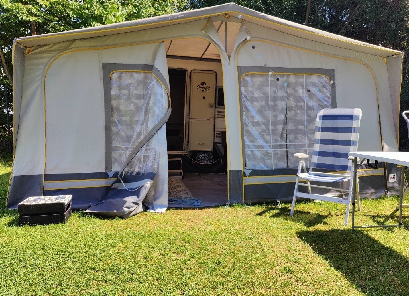 Voortent Dorema Ten Cate maat 11 incl extra set gordijnen., Ophalen, Gebruikt