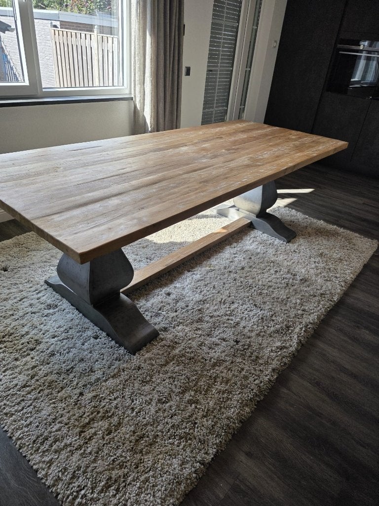Super stoere grote eetkamertafel, Huis en Inrichting, Tafels | Eettafels, Ophalen, 100 tot 150 cm, Eikenhout, 200 cm of meer
