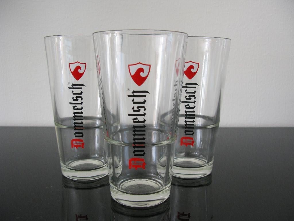 Partij O.A. Dozen Nieuw Dommelsch bierglazen, Verzamelen, Glas en Borrelglaasjes, Ophalen, Zo goed als nieuw, Bierglas