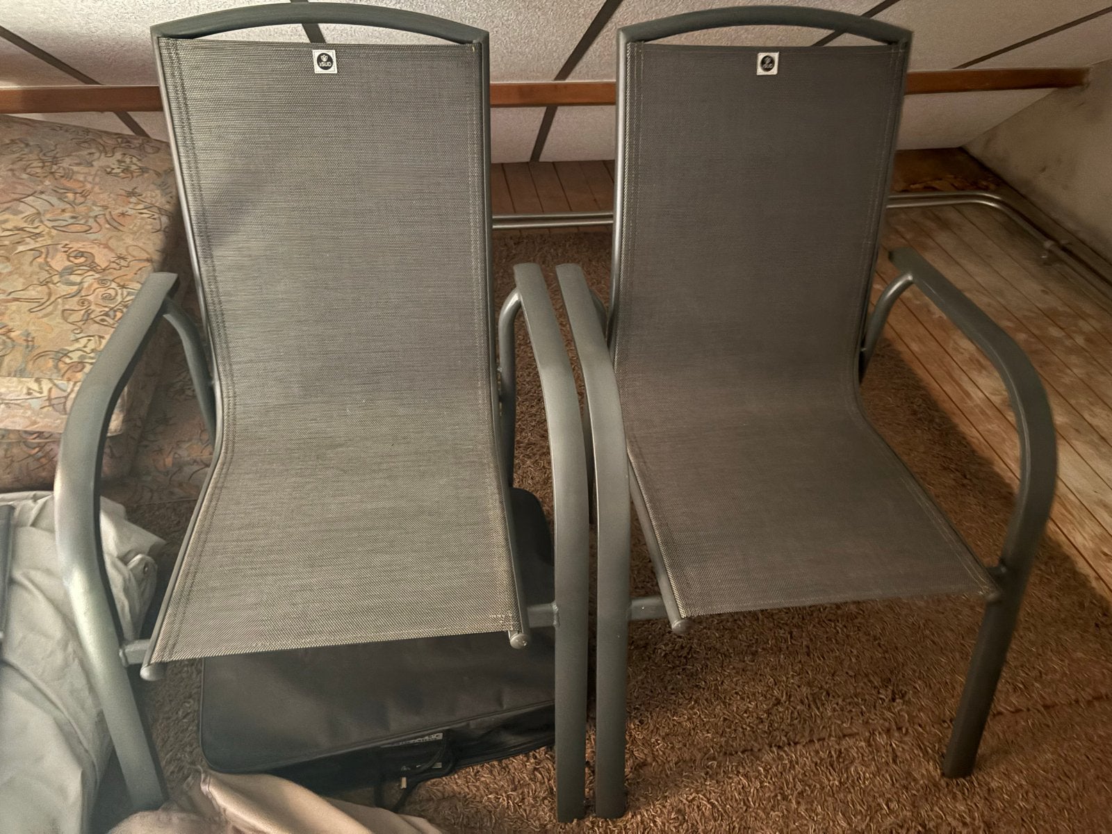 2x Tuinstoelen SUD - Grijs/Antraciet - Zo goed als nieuw, Ophalen, Zo goed als nieuw, Overige materialen