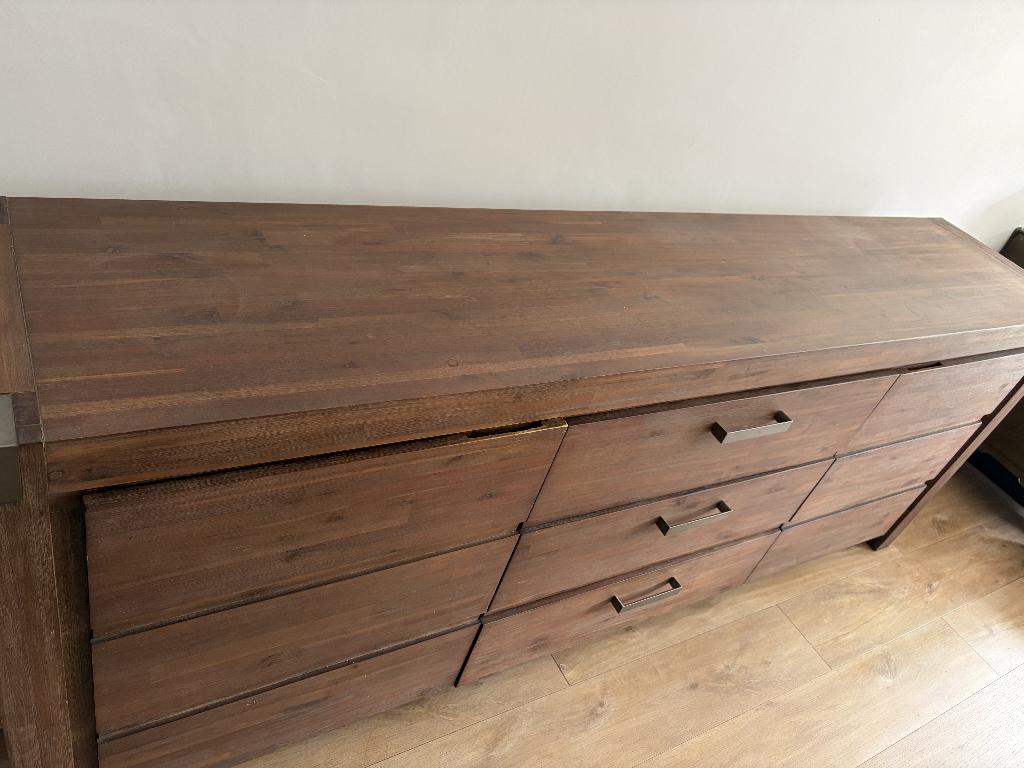 Dressoir Henders & Hazel Acacia, Huis en Inrichting, Kasten | Dressoirs, Ophalen, Met plank(en), Gebruikt, 200 cm of meer