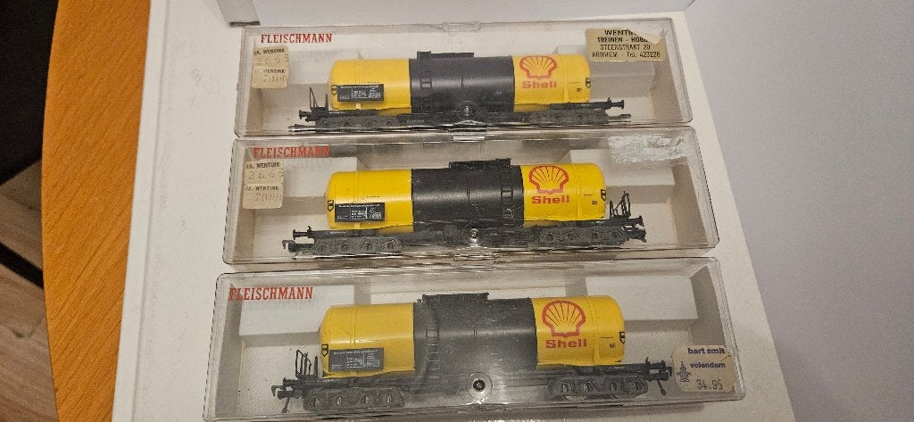 Fleischmann 5471 Shell Ketelwagons 3 stuks, Gelijkstroom, Fleischmann, Wagon, Ophalen of Verzenden