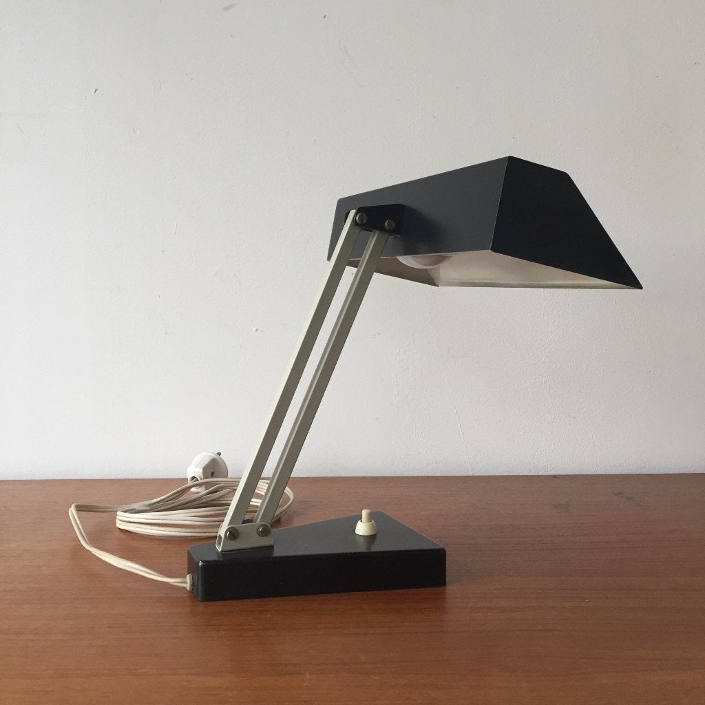 Vintage industrieel design bureaulamp Hala jaren 50 60, Gebruikt, Hala, Overige materialen, Ophalen of Verzenden