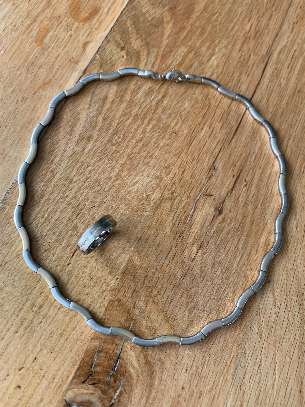 Boccia Titanium Dames Ketting  45 cm, Ophalen of Verzenden, Gebruikt, Grijs, Overige materialen