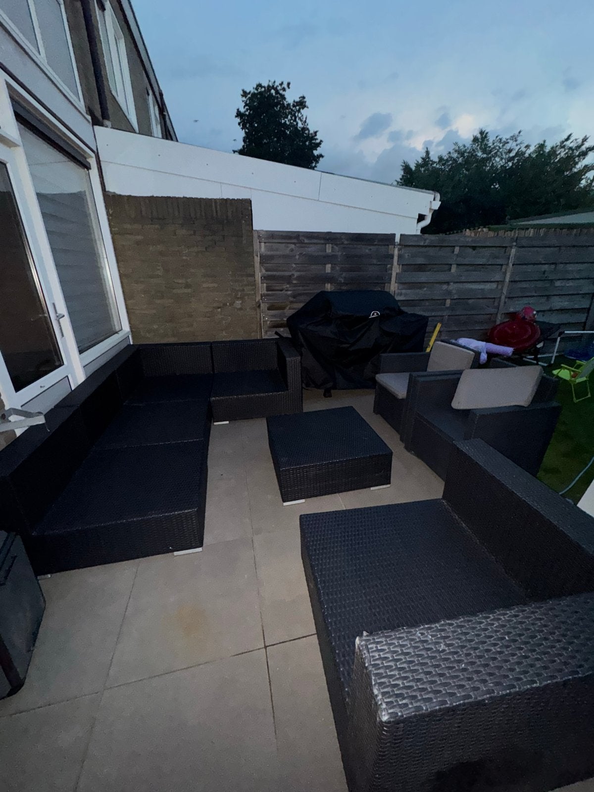 Grote loungeset met 2 extra stoelen, Tuin en Terras, Ophalen, Gebruikt, Meer dan 8 zitplaatsen, Loungeset