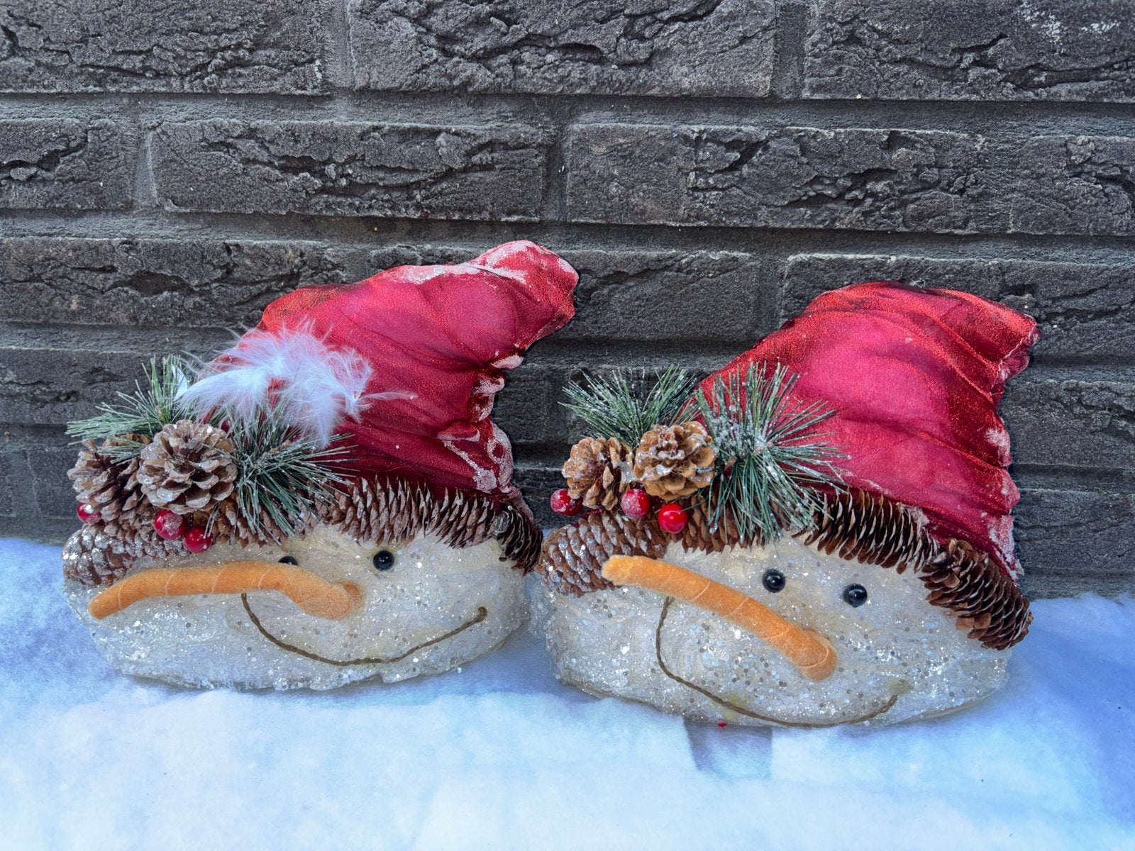 Sneeuwpop decoratie 2x, Ophalen of Verzenden