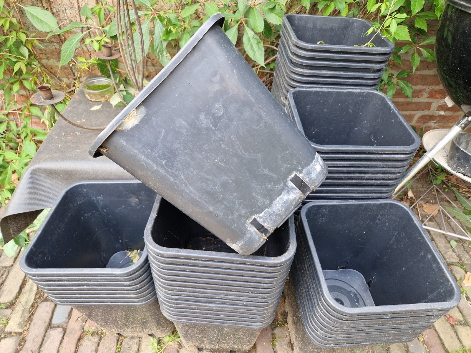 Kweekpot 15 liter, 75 stuks, plantenbak, Ophalen, Vierkant, Kunststof, Minder dan 30 cm