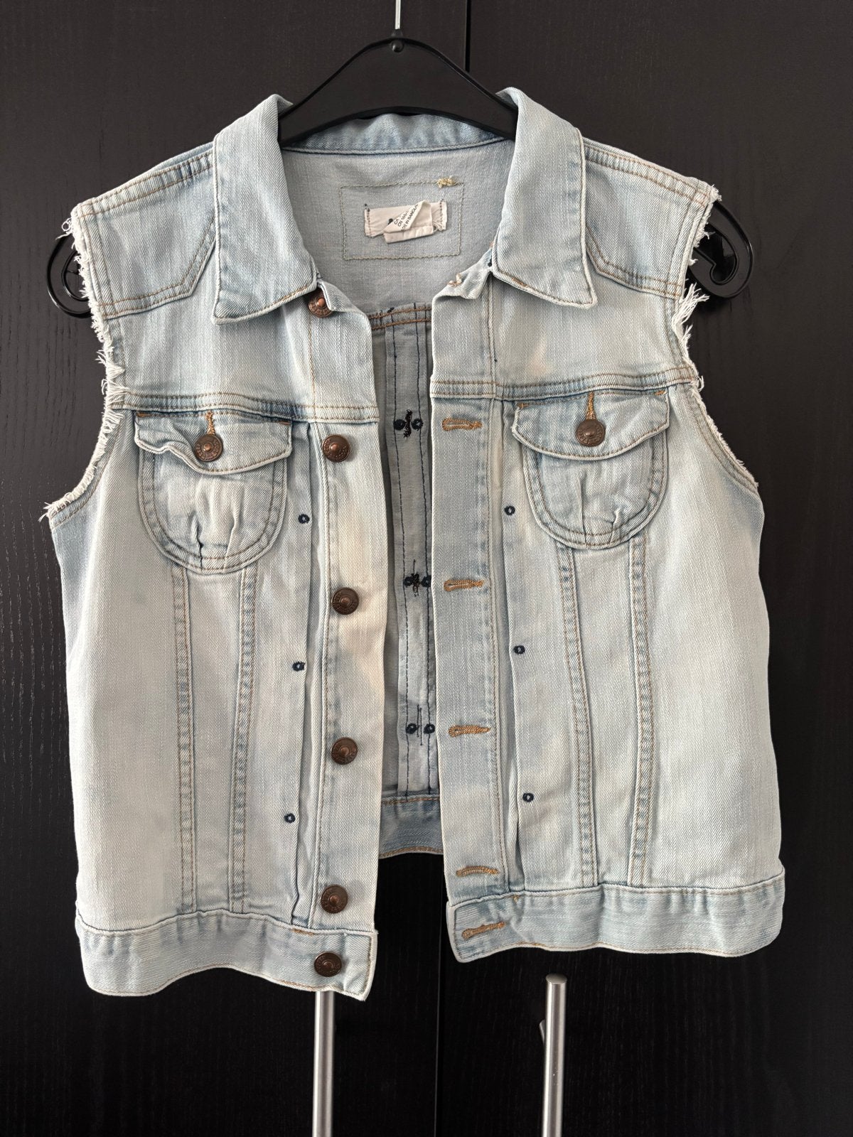 Lichtblauwe denim gilet van &Jacket, maat 36 (S), Ophalen of Verzenden, Zo goed als nieuw, Maat 38/40 (M), Blauw