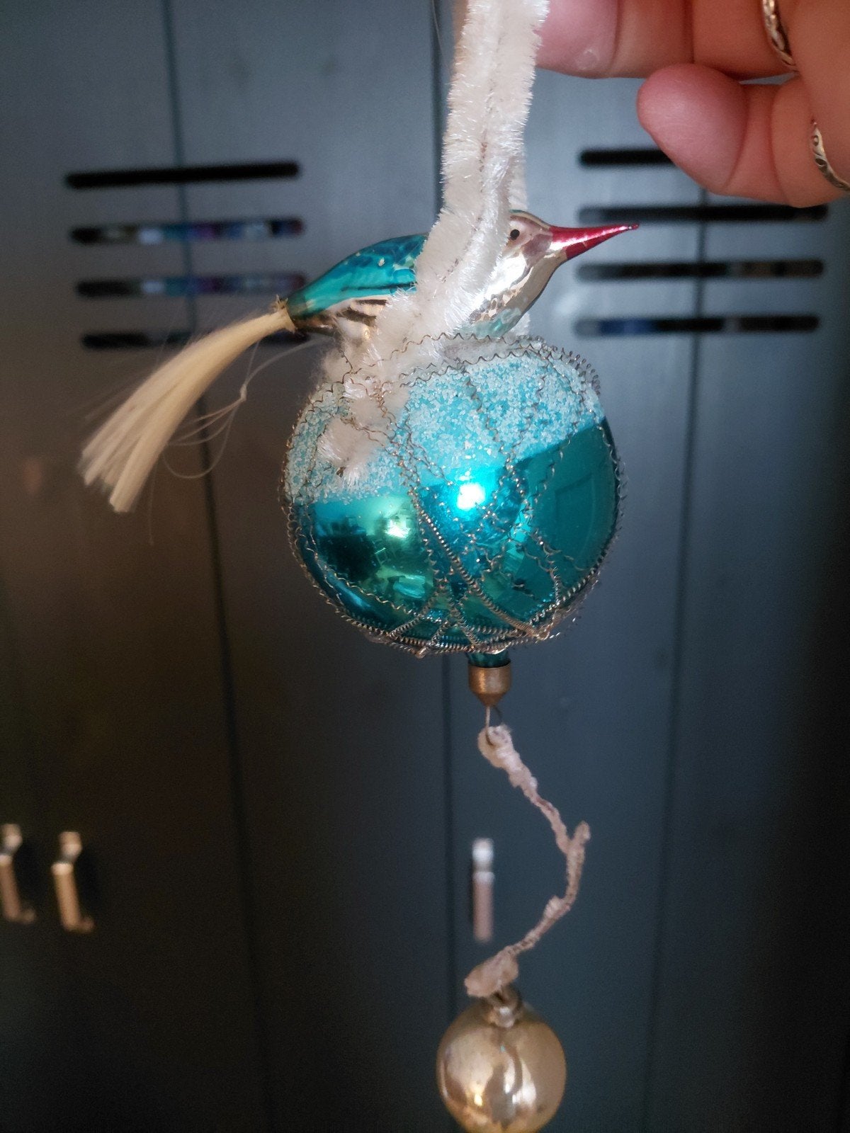zeer zeldzame kerstbal vogeltje op het nest, Ophalen of Verzenden