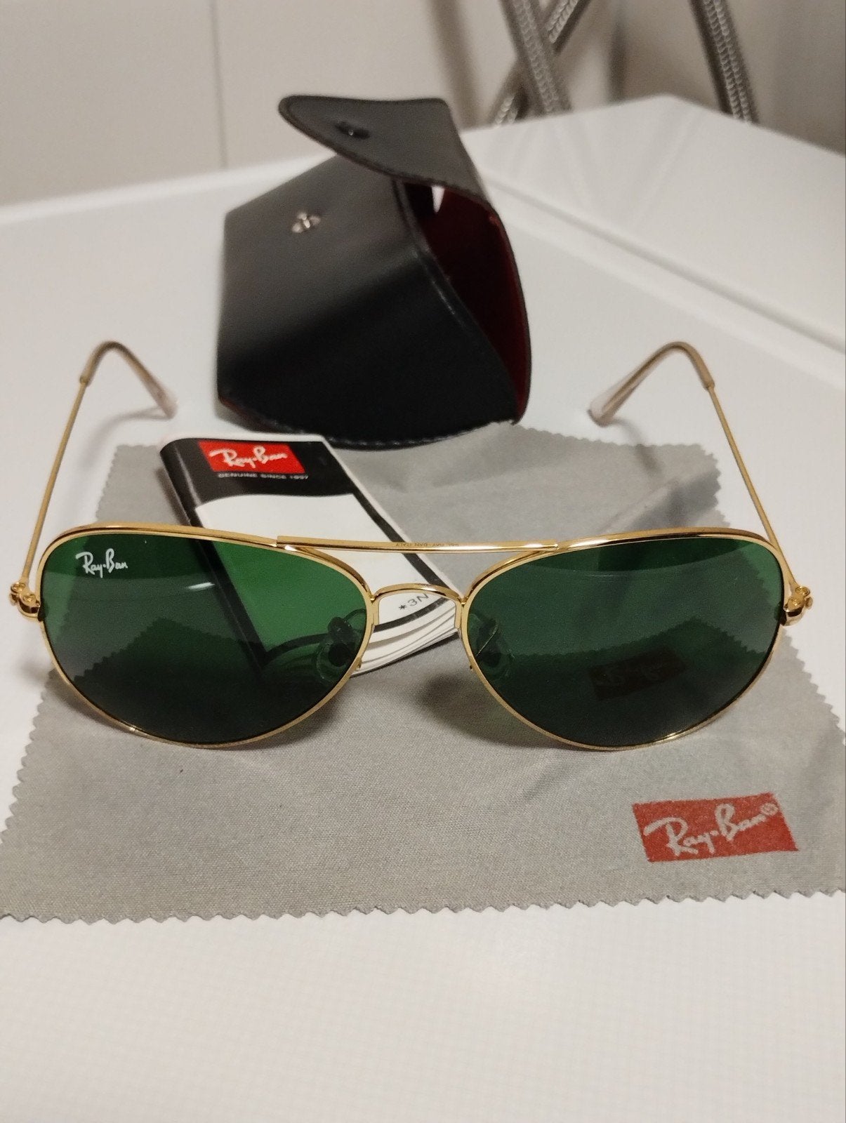 B&L Ray Ban Aviator 3025 G15 green gradient 58mm zonnebril, Ophalen of Verzenden