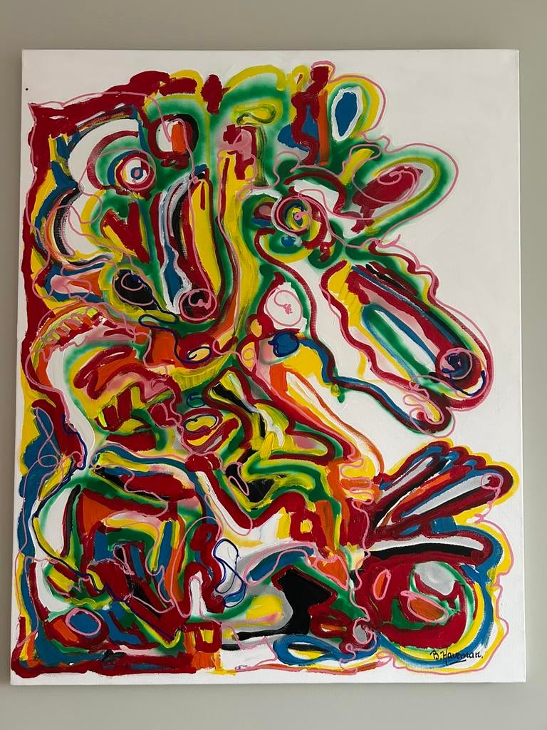 Schitterend kunstwerk van Ben Haveman 80cm bij 100cm., Ophalen