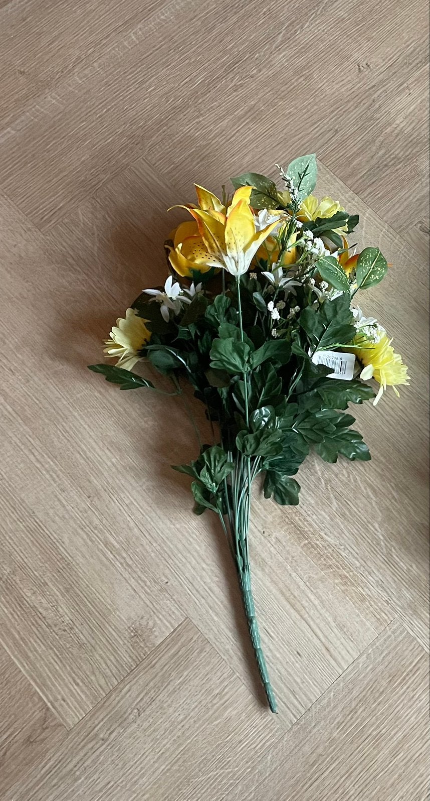 Boeket nep bloemen. Kunstbloemen bloemen bos geel wit, Ophalen of Verzenden, Nieuw