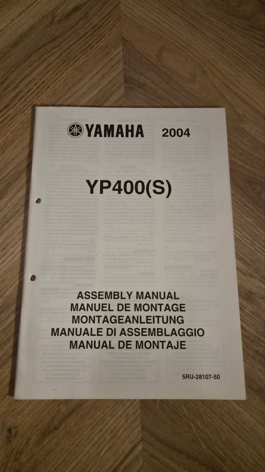Yamaha YP400(S) Montagehandleiding 2004, Ophalen of Verzenden, Yamaha