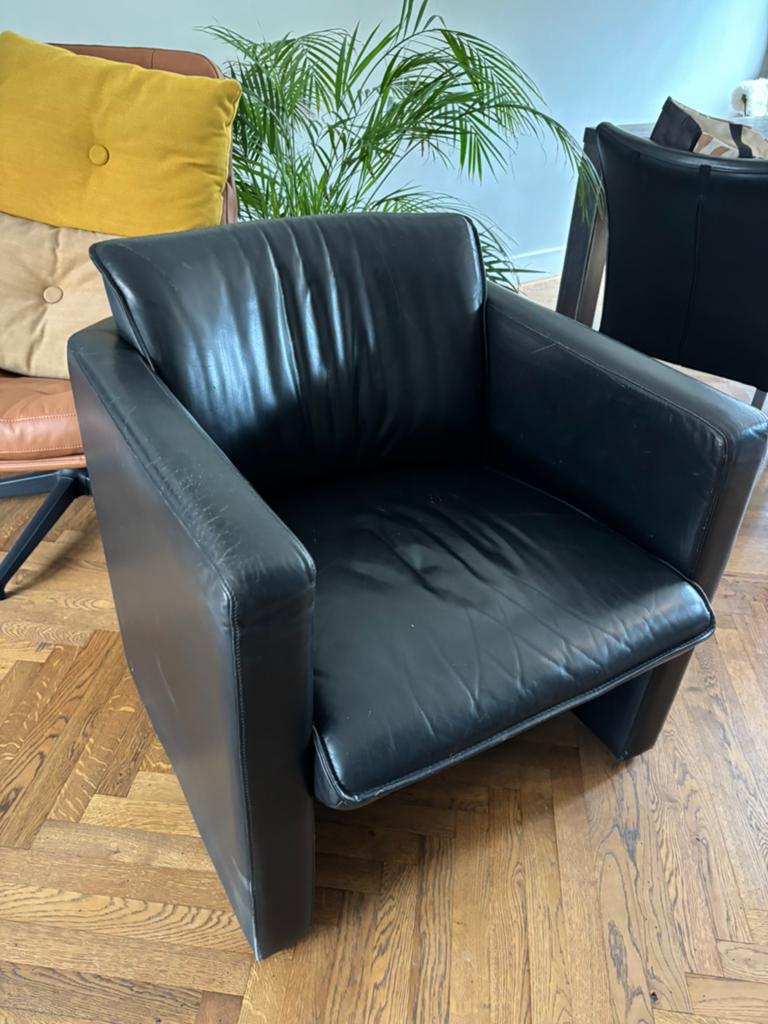 Leren fauteuil Leolux, Huis en Inrichting, Fauteuils, Ophalen, Gebruikt, 50 tot 75 cm, Leer