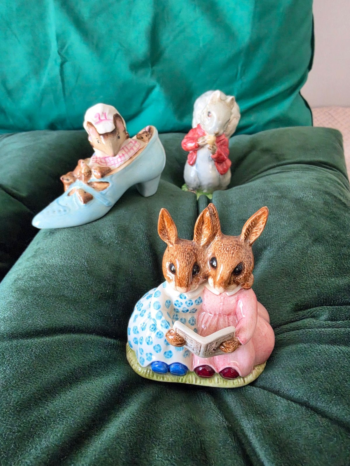 Set van 3 vintage porseleinen beeldjes (jaren '70), Ophalen of Verzenden, Gebruikt
